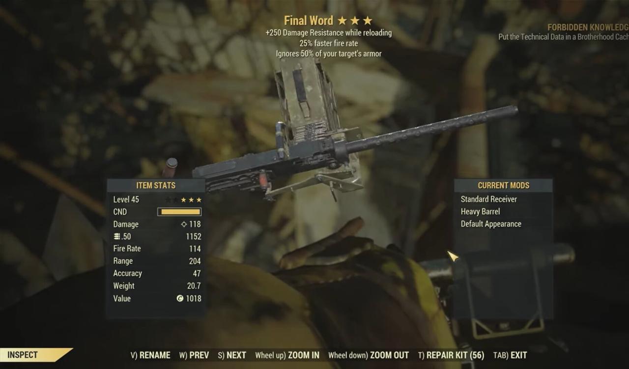 Fallout 76 Arma de la palabra final