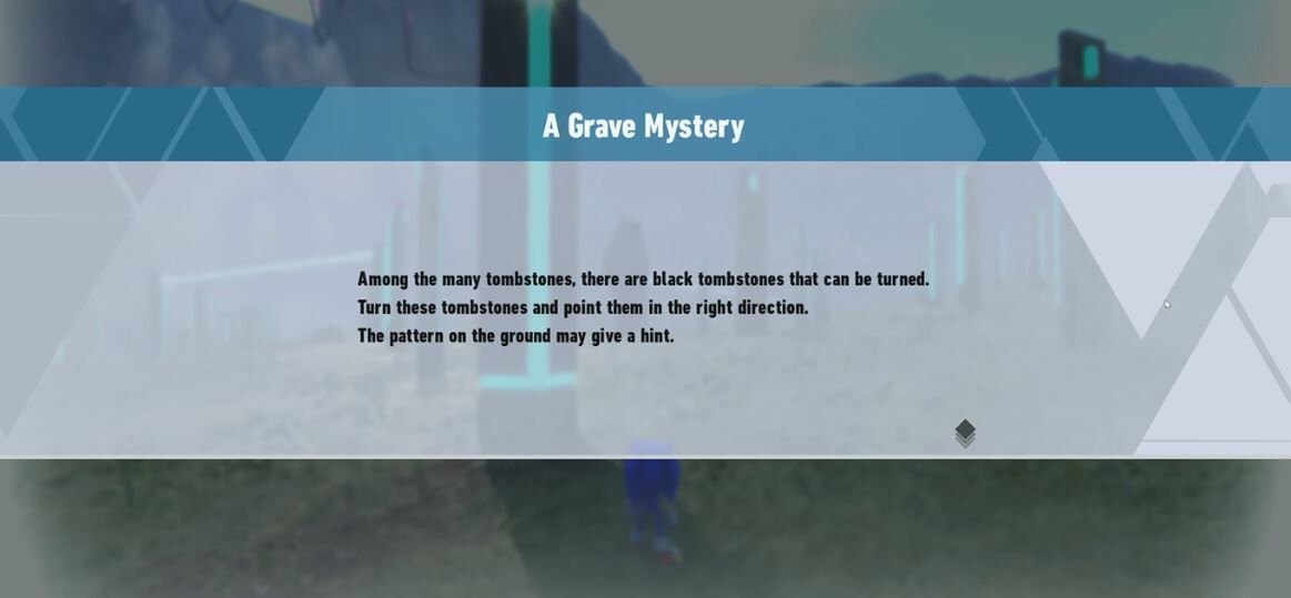 Mensaje de descripción del rompecabezas Grave Mystery