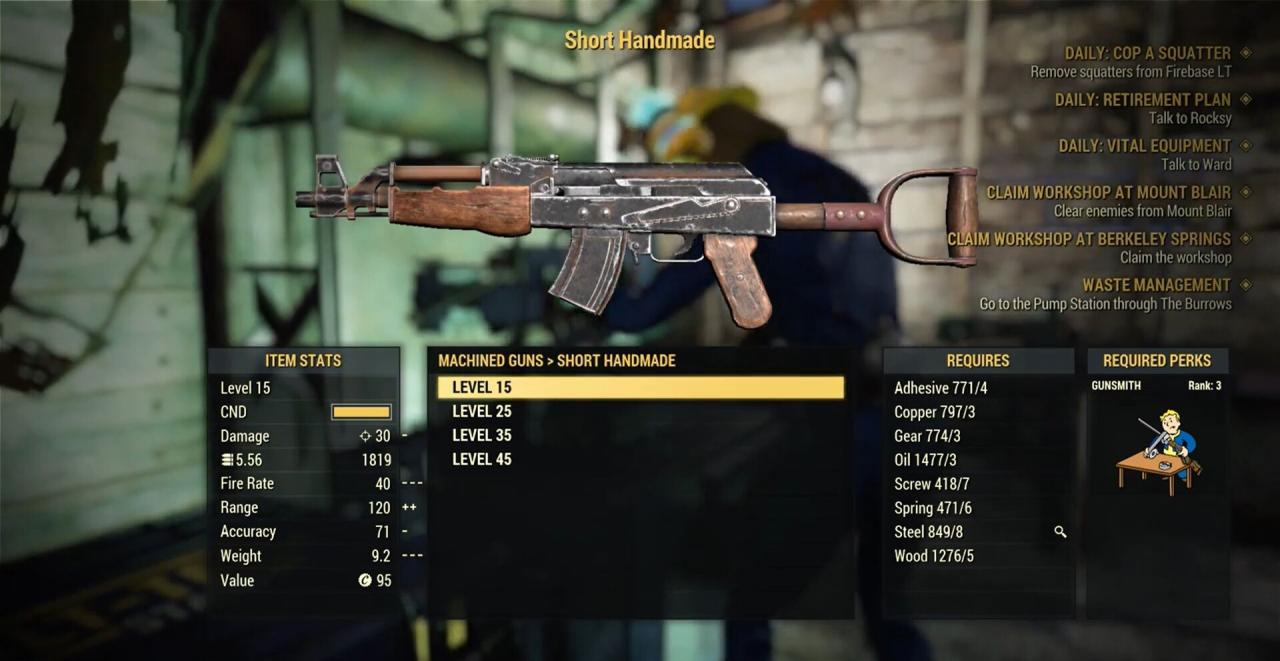 Fusil hecho a mano Fallout 76