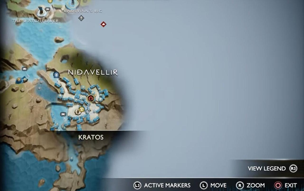 Ubicación de Sparkthorn en el mapa de God of war Ragnarok