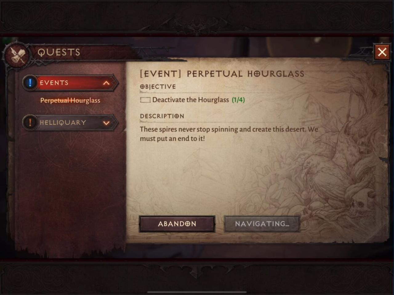 Evento Perpetuo de Reloj de Arena