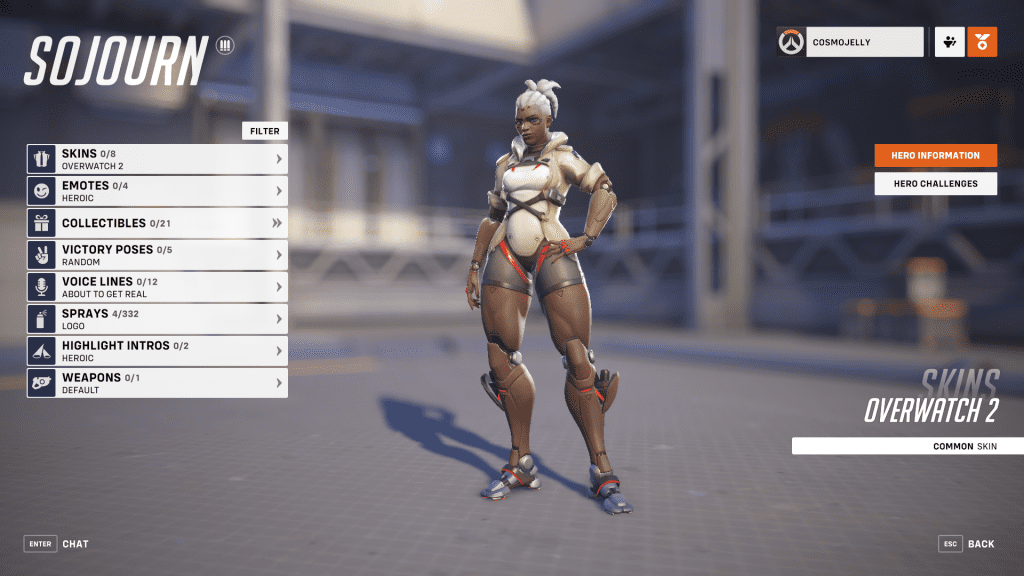 Pestaña Sojourn Charcter Overwatch 2