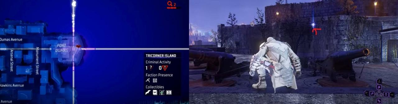 Ubicación de Batarang en la isla Tricorner