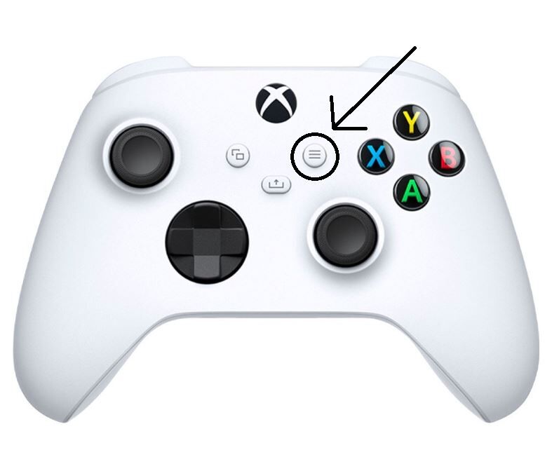 Botón Ver en un mando Xbox