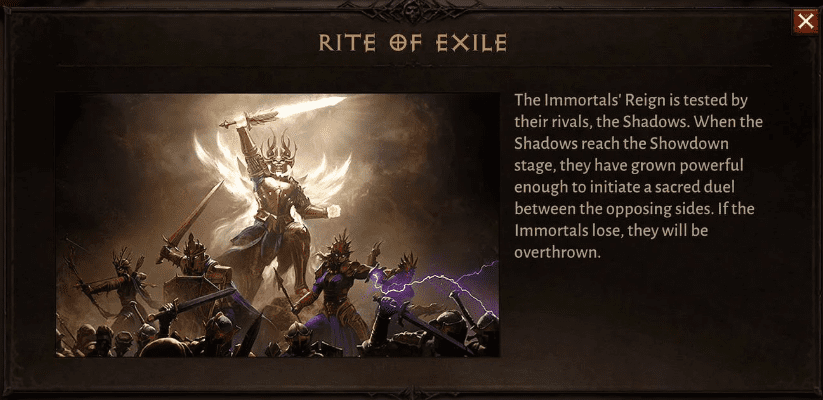 Imagen que muestra Diablo Immortal Rite of Exile