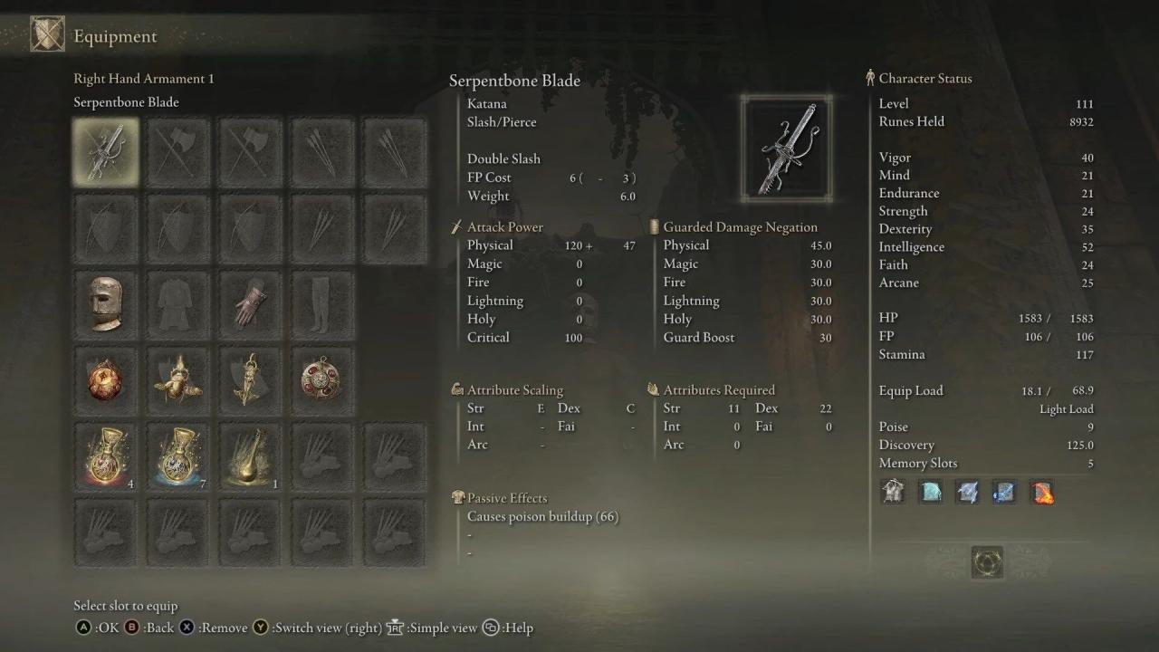 Elden Anillo Serpentbone Blade